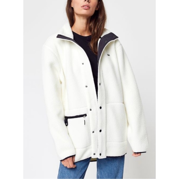 Rains NWT Long Fleece Jacket - Size Large (Color - Fossil) - Picture 1 of 11